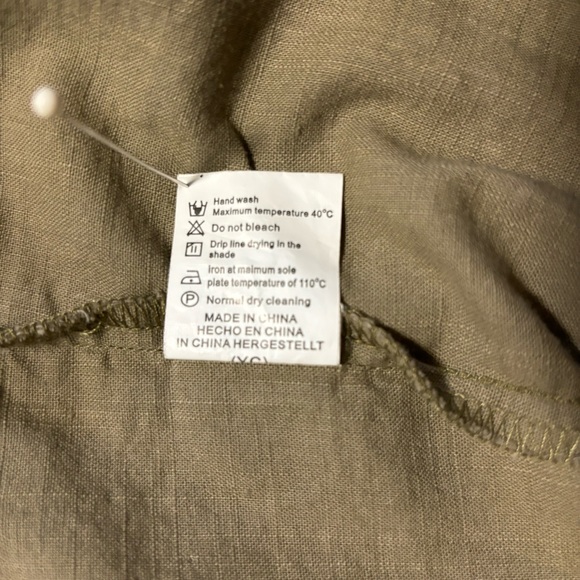 CoofAndy Green long tab sleeve Cotton & hemp henley 1/4 button 3 XL NWOT - Picture 8 of 10